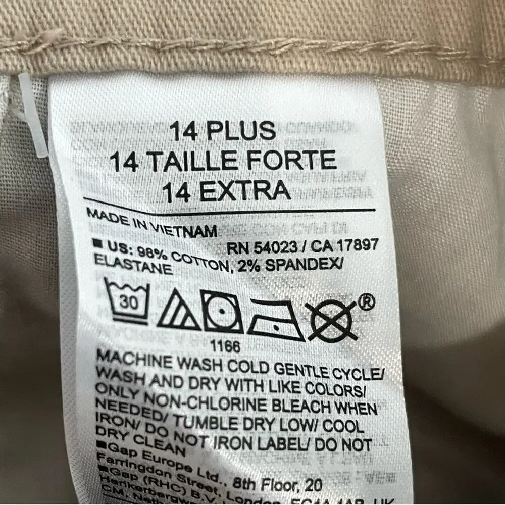 NWT Old Navy Khaki Pants Size 14 Plus Girls Kids Bootcut